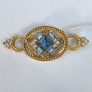 VTG 1970 Blue Rhinestone Brooch